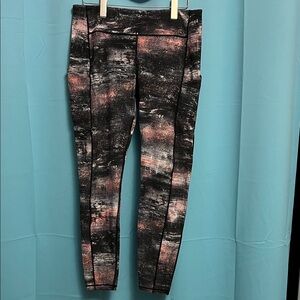 Lululemon Athletica Black and Pink Patterned Leggings